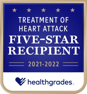 Five-Star Distinction for Treatment of Heart Attack for 2 years in a row (2021-2022)